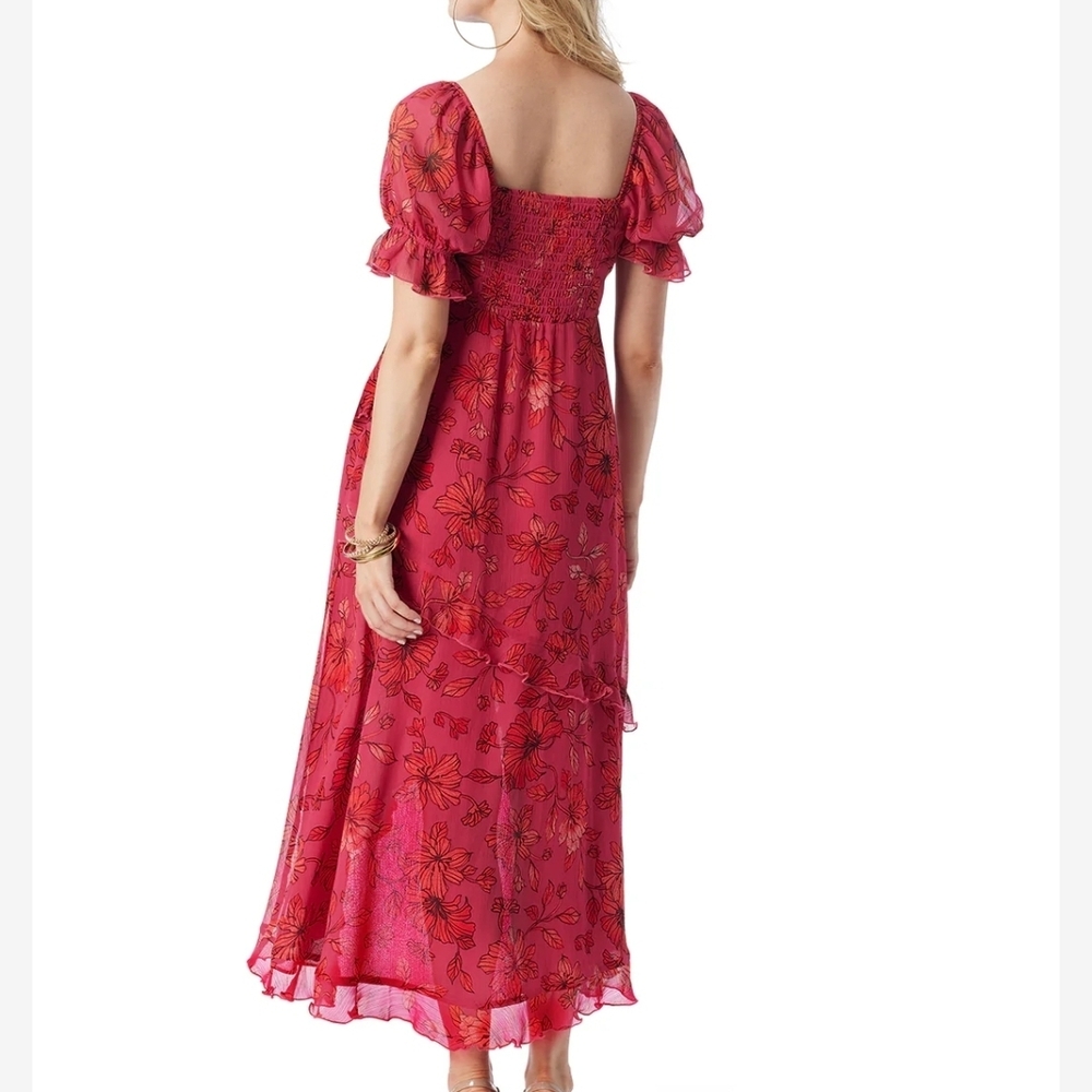 Jessica Simpson Red Ruffled Off-Shoulder Maxi Dress - Picture 5 of 6